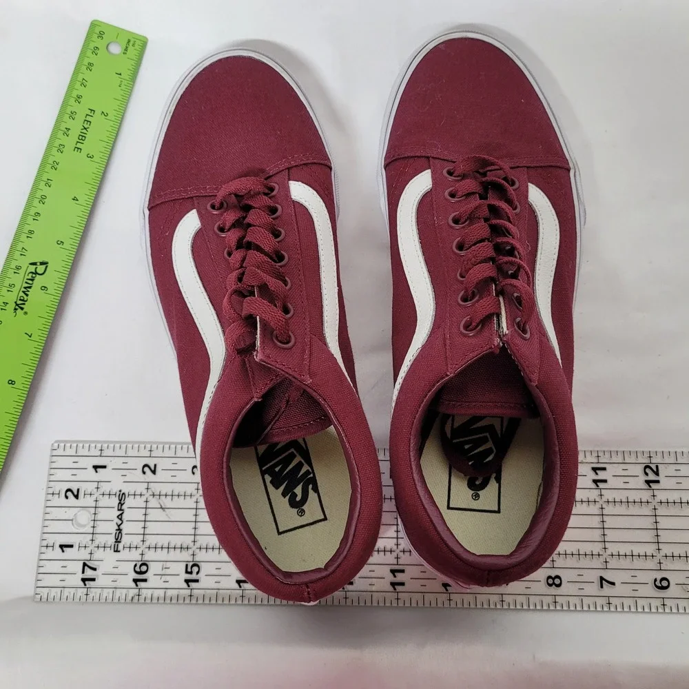 Vans Old Skool Burgundy Maroon Canvas Low Top Skate Shoes Mens 8.5 Womens 10